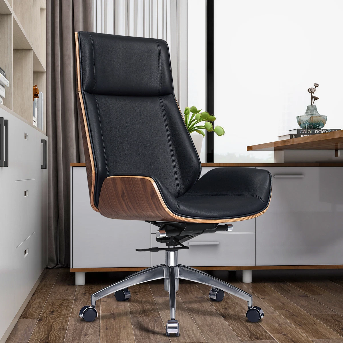 Genuine leather armless office chair new arrivals