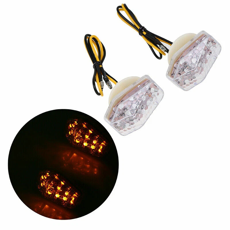 Par de luces indicadoras de señal de giro LED de montaje empotrado para Suzuki GSXR 600/700/1000 Foto 3 de 4