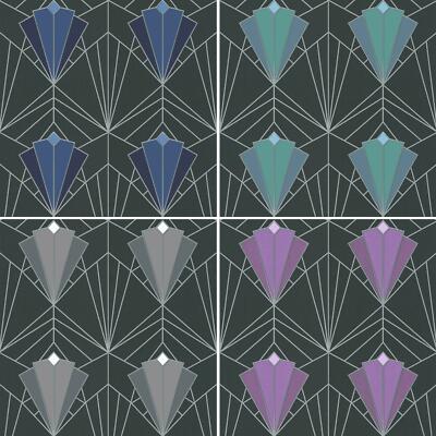 Art Deco Isadora Silber Gold Tapetenkleister The Wall Glitzer Struktur Vinyl