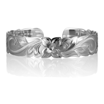 Massiver 925 Sterling Silber Hawaii Roll Cut Out Rand Manschette Armreif