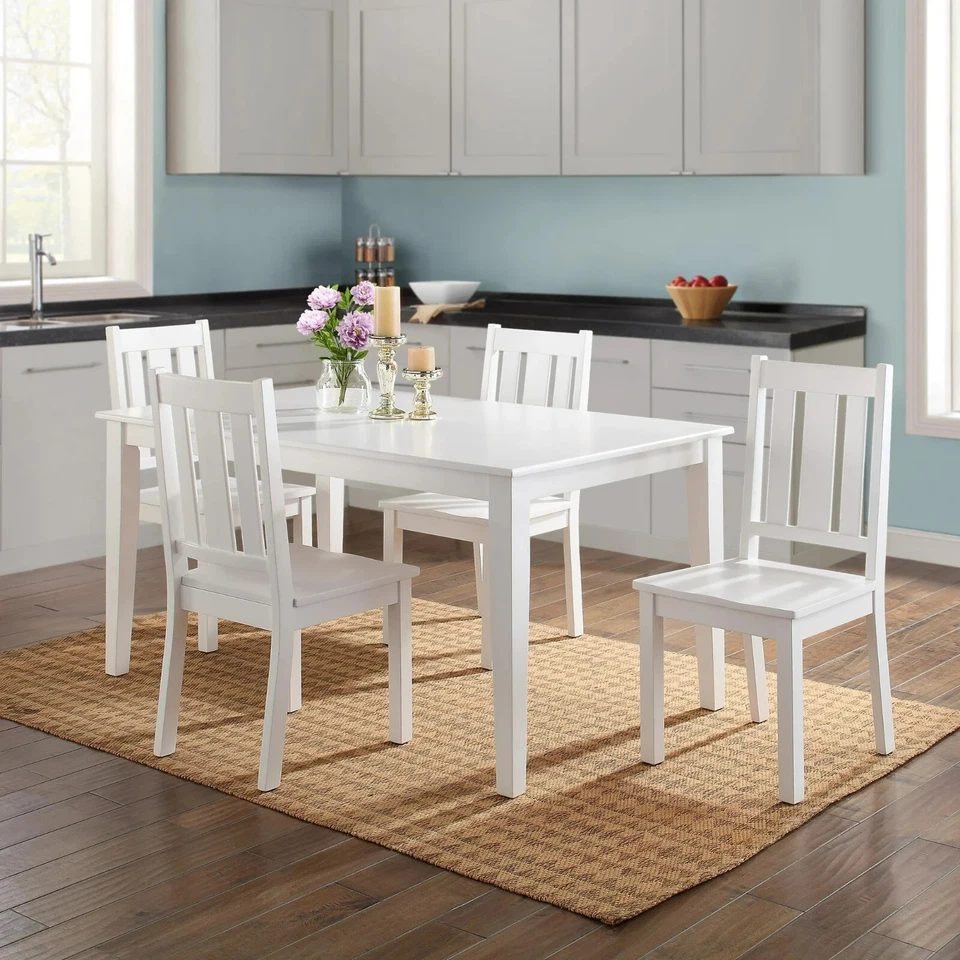 Традиционный повседневный обеденный стол Bankston на 6 человек, прямоугольный, белый - Изображение 3 из 4