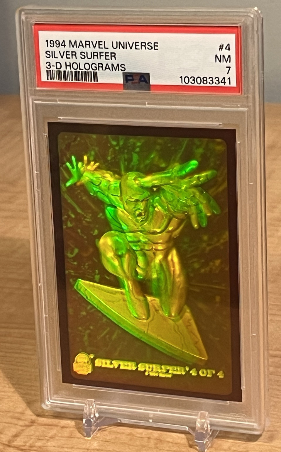 1994 Fleer Marvel Universe 3-D Holograms Silver Surfer #4 PSA 7 view 6