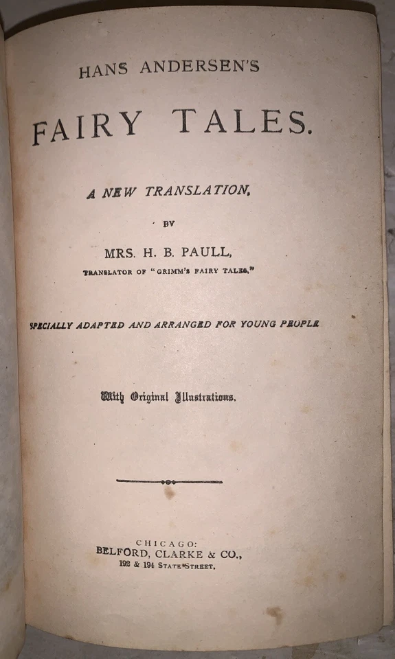 c.1884, HANS CHRISTIAN ANDERSEN, FAIRY TALES, TRANSLATED by H B PAULL - Image 4 of 4