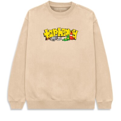 Brand New Mens Top Heavy Skate Rat Crew Khaki