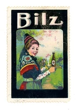 1900-18 Bilz Shower Woman German Poster Stamp Cinderella Soft Drink Friedrich