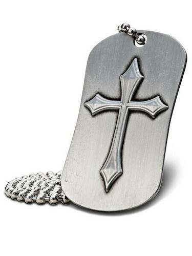 Shields of Strength Phil 4:13-Antique Finish Dog Tag w/ Cross Necklace (4 Pack) - Picture 2 of 4