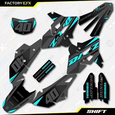 Gray & Cyan Shift Polisport Restyle Graphics Kit fits Suzuki Drz400 Drz400sm