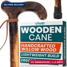 Wooden Walking Stick Cane - for Men, Women,  Seniors - 36 Inch Single