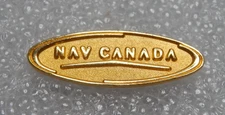 NAV CANADA Lapel Pin • Civil Air Navigation Traffic Control Gold Oval Pinback