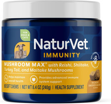Naturvet Mushroom Max Advanced Immune Support Dog Supplement Helps Strengthen