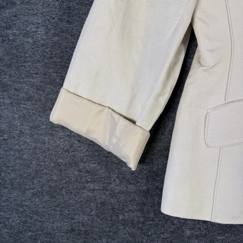 Calvin Klein Cream Blazer, One Button, 2 Pockets, Womens 16 - Image 4 of 4