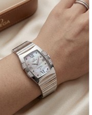 OMEGA Constellation Quadrella diamond  & MOP watch, box, papers 1586.79.00