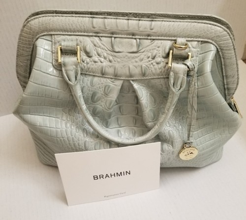 Brahmin Mint Green Croc Embossed Leather - Picture 1 of 8