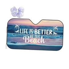 Nautical Life is Better at The Beach Sunrise Windshield Sun Small Black11