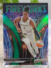 2022 Panini Prizm WNBA Fireworks Green Prizm #8 Satou Sabally