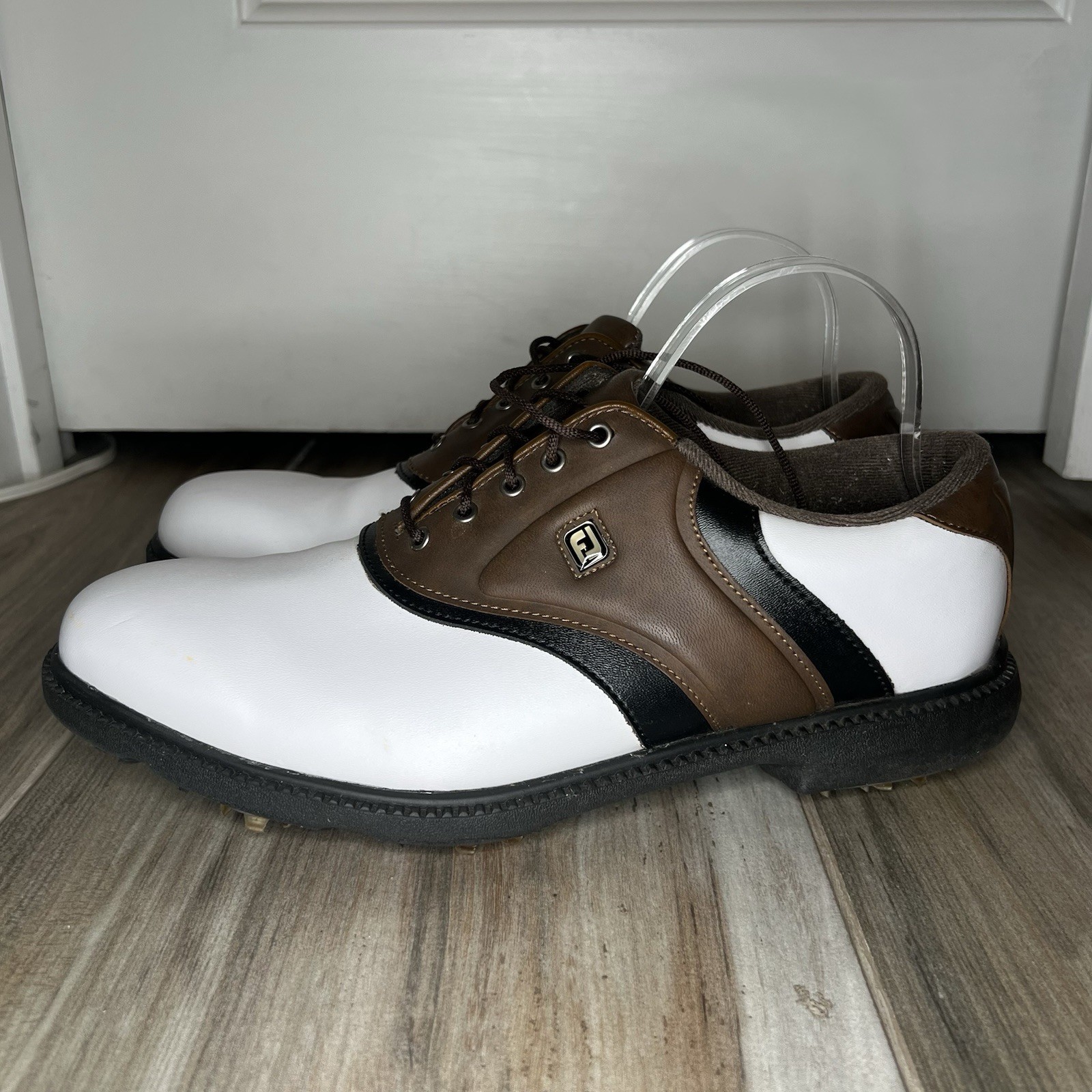 FootJoy FJ Original Golf Shoes White Brown Black Trim Mens Size 10M 45330