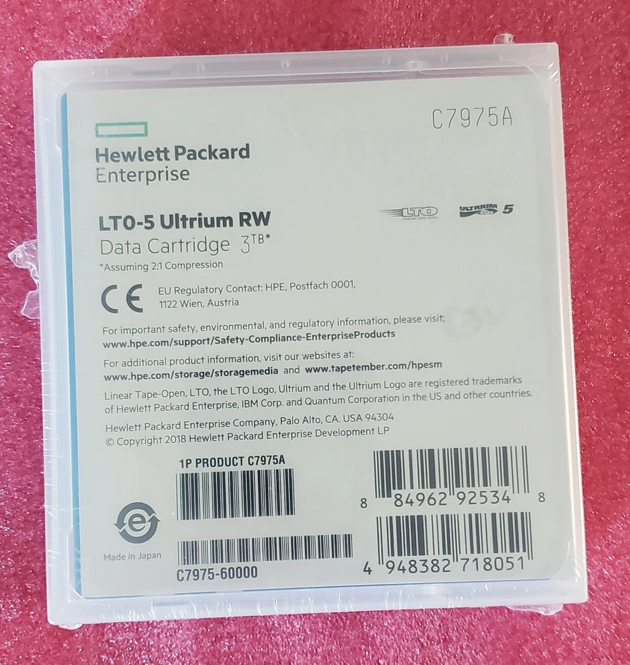 HPE Hewlett Packard Enterprise LTO-5 Ultrium RW C7975A Tape Cartridge 3TB* - Image 2 of 2