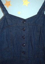 1970s vintage denim pina fore dress