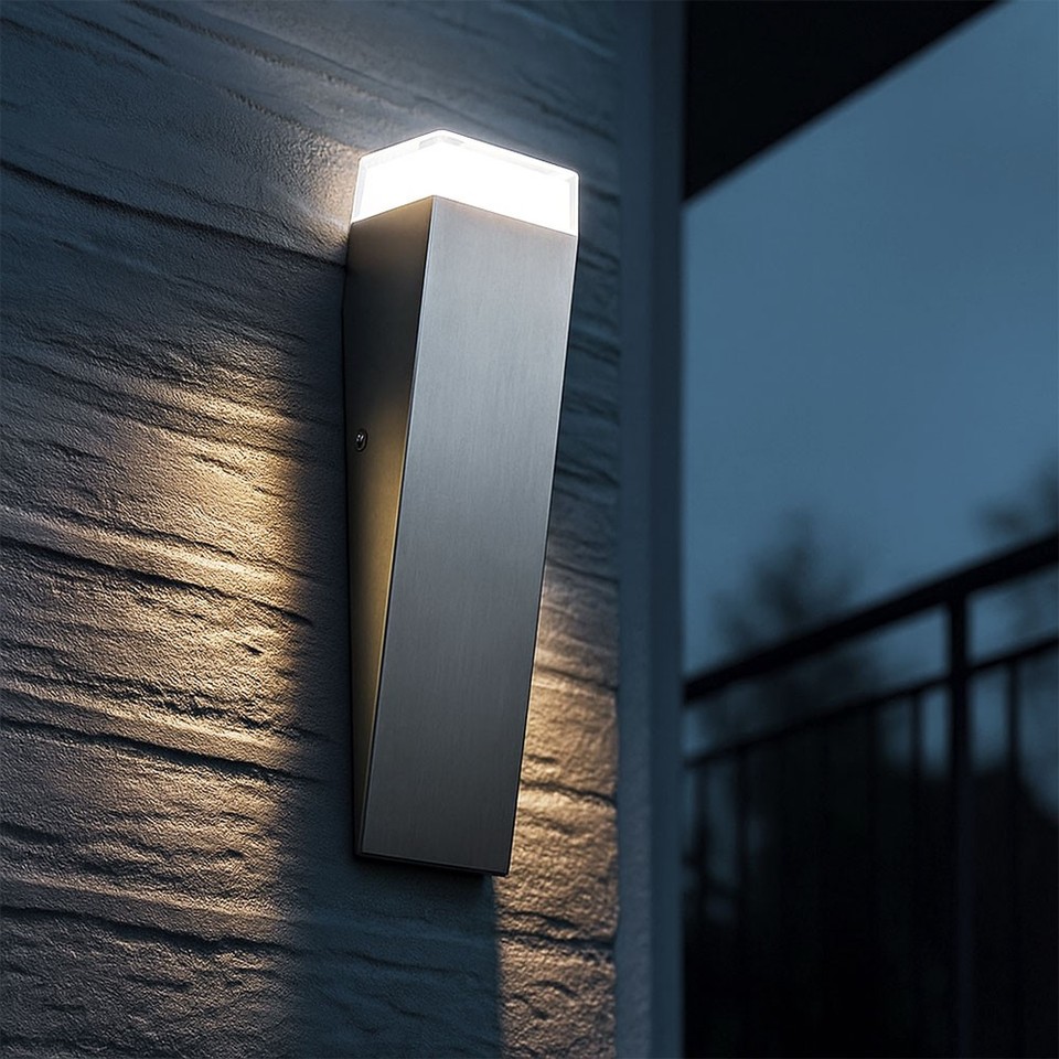 LAMPADA PARETE CASA Luce Per Esterni IP44 Acciaio Inox Cromo Bianco 2x - Foto 5