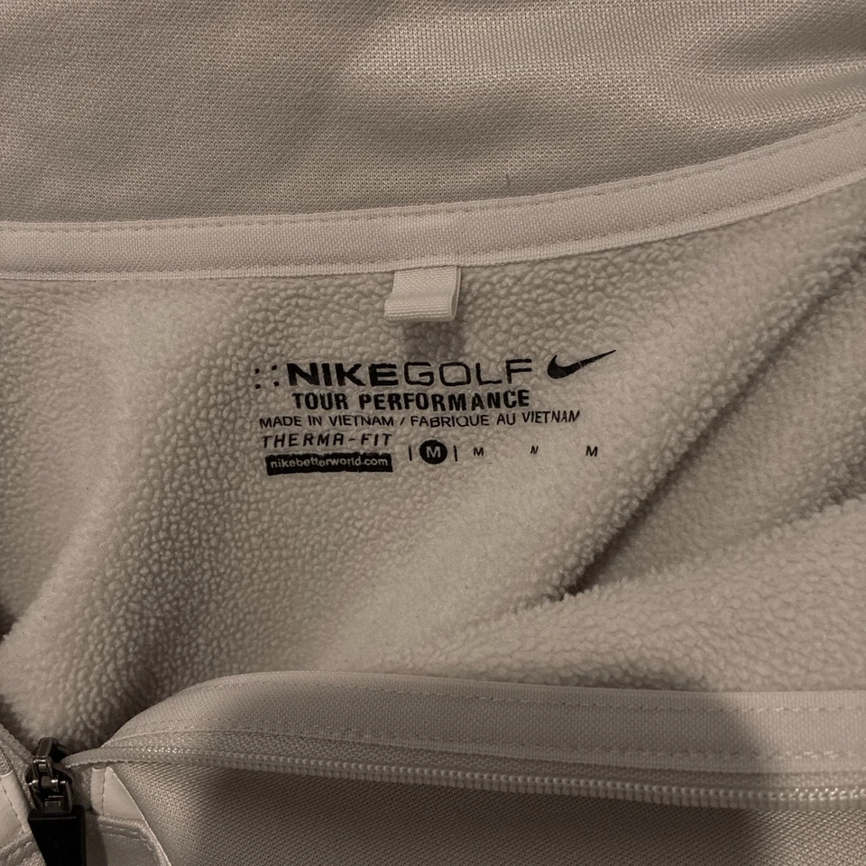 Nike Golf Pullover Mens Medium Beige Tour Performance Therma Fit 1/4 Zip Fleece - Image 3 of 4