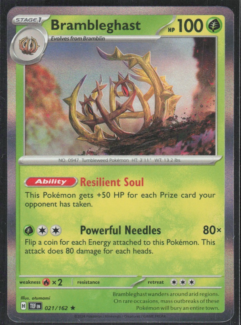 2024 Scarlet & Violet Series - Temporal Forces Brambleghast Rare Holo #21