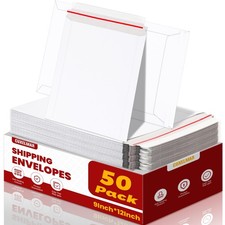 50 PCS 9x12 Inch Rigid Mailers Cardboard Photo Shipping Envelopes Self Seal