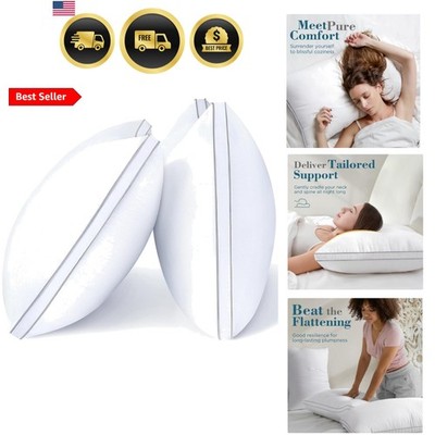 Pillows Queen Size Set of 2, Hotel Quality, Down Alternative Gusseted Bed Pil...