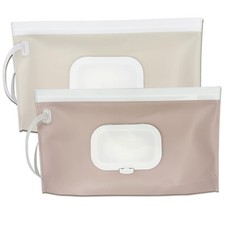 Wipe Dispenser,2-Pack Portable Refillable Wipe Container,Reusable Travel Baby