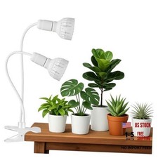 LED Grow Light, Dual-Head 5000K White Full Spectrum Clip-on Gooseneck 24 Watts