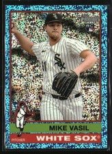 2025 Topps Heritage Chrome Light Blue Sparkle Mike Vasil  #507 RC White Sox