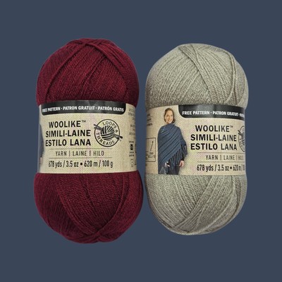 Loop & Threads Woolike Simili-Laine SF Yarn Mauve #4 Cool Gray #2 Acrylic/Nylon