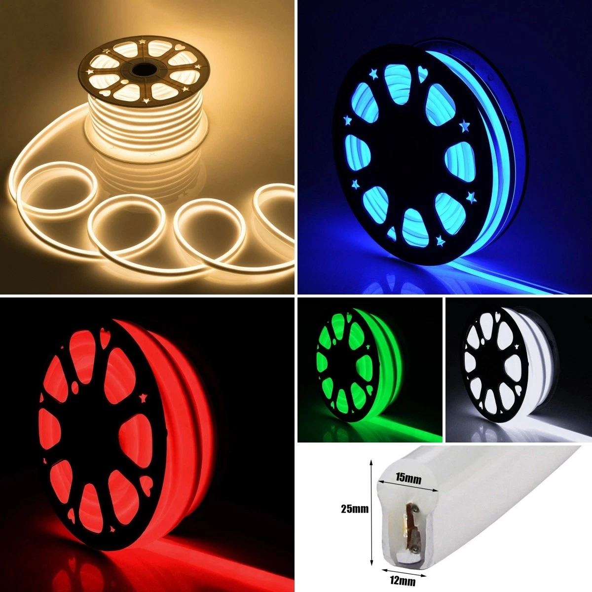 110V 50ft LED Neon Rope Strip Lights Waterproof Indoor Outdoor Xmas Home Decor
Opens in a new window