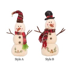 Christmas White Snowman Doll Figurines Hanging Collectible for Window Festival