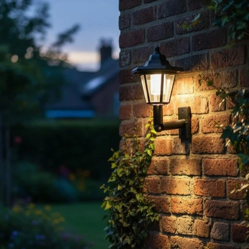 Solar Wall Lantern - Outdoor Lighting with Automatic Dusk to Dawn Sensor