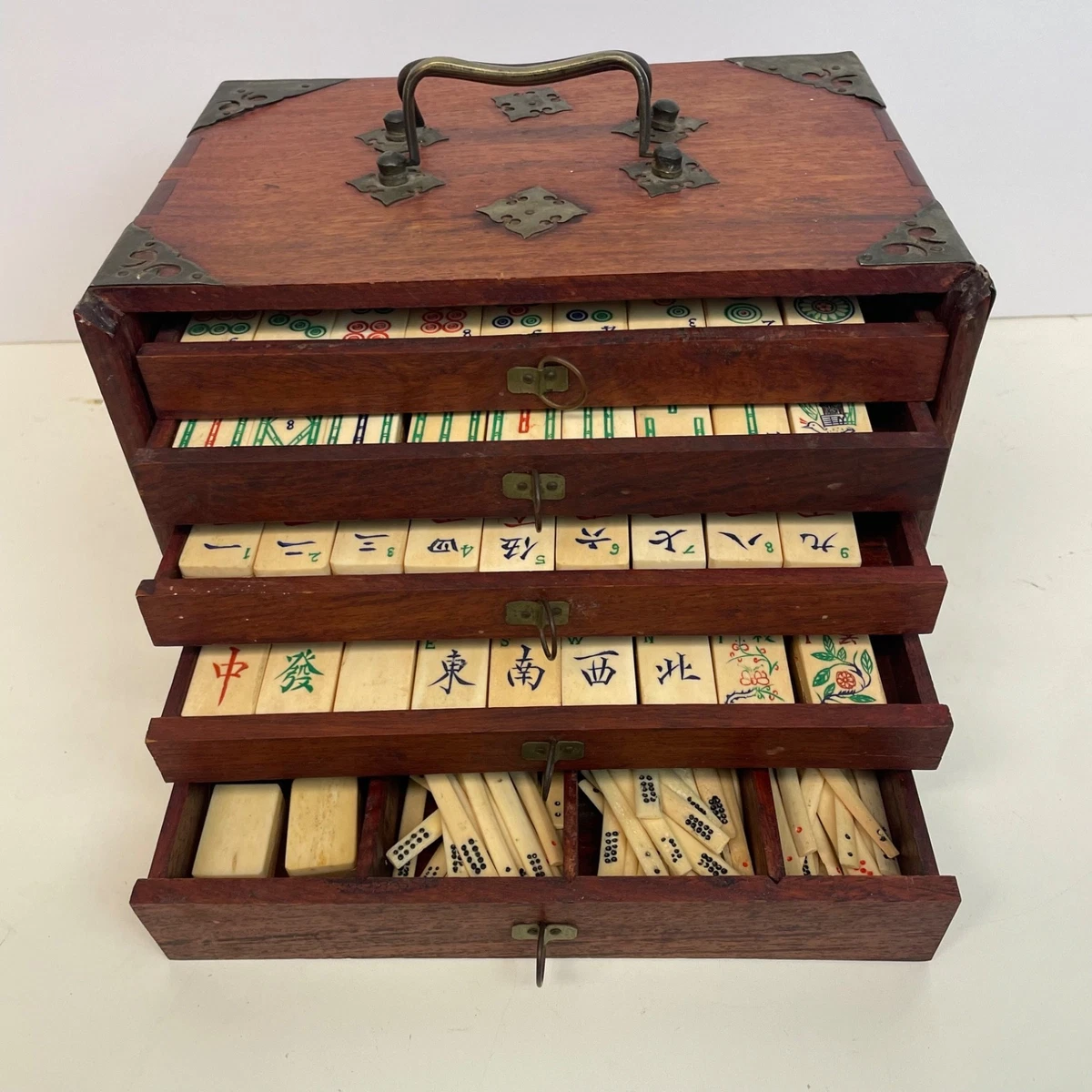 アンティークマージャンセット Antique Mahjong Set In Vintage Manufacture Board & Traditional