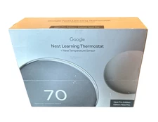 Google Nest Pro Thermostat 4th Gen w/ Temperature Sensor - Polished Silver
