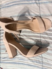 A New Day Women's Strappy Sandals with Block Heel Tan/Nude, Size 6.5