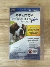 Sentry Fiproguard Plus IGR for Dogs & Puppies XL (3) Flea & Tick 89 - 132lbs