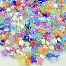 450 Pcs Acrylic Beads - AB Crystal Star Heart Beads for Jewelry Mixed Colors