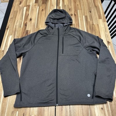 LL Bean Hoodie Mens XL Gray Mountain Fleece Full Zip Performance Slightly Fitted