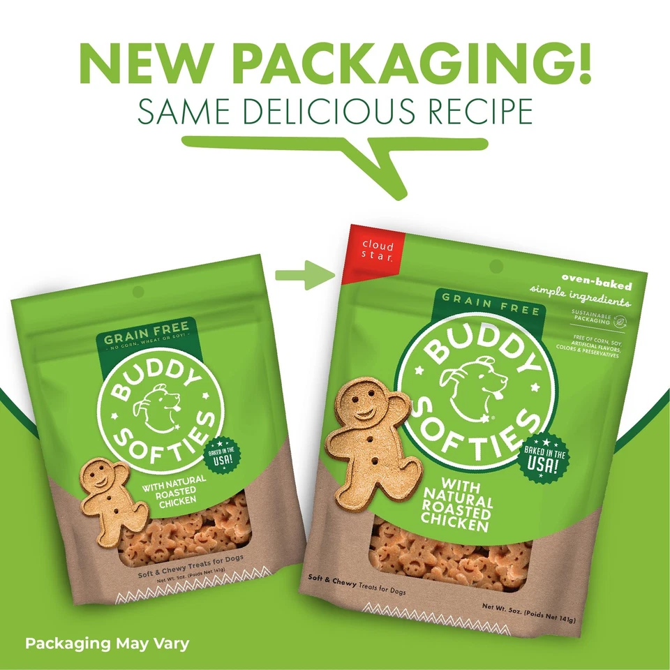 Galletas Buddy sin granos suaves y masticables golosinas saludables para perros con pollo asado - Foto 2 de 4