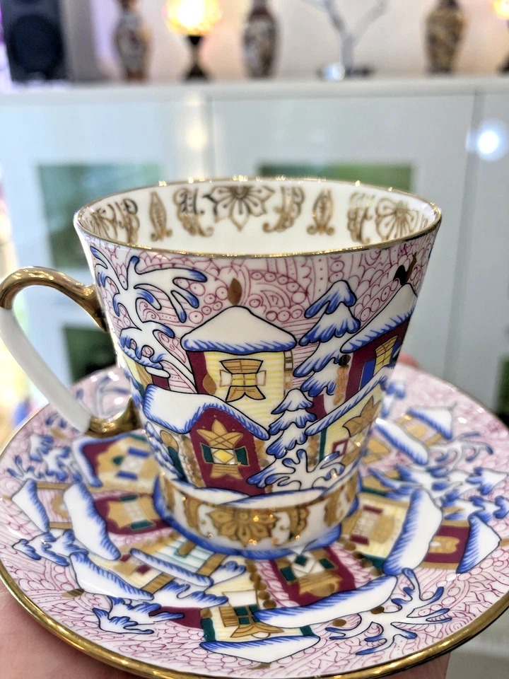 Lomonosov Knochen Porzellan Espresso Tasse „Wintertag“ A. Worobjewskij, RAR - Bild 2 von 4
