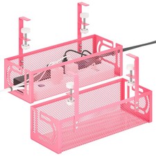 Under Desk Cable Management Tray, 15.7'' No Drill Steel Desk Cable Organizers...