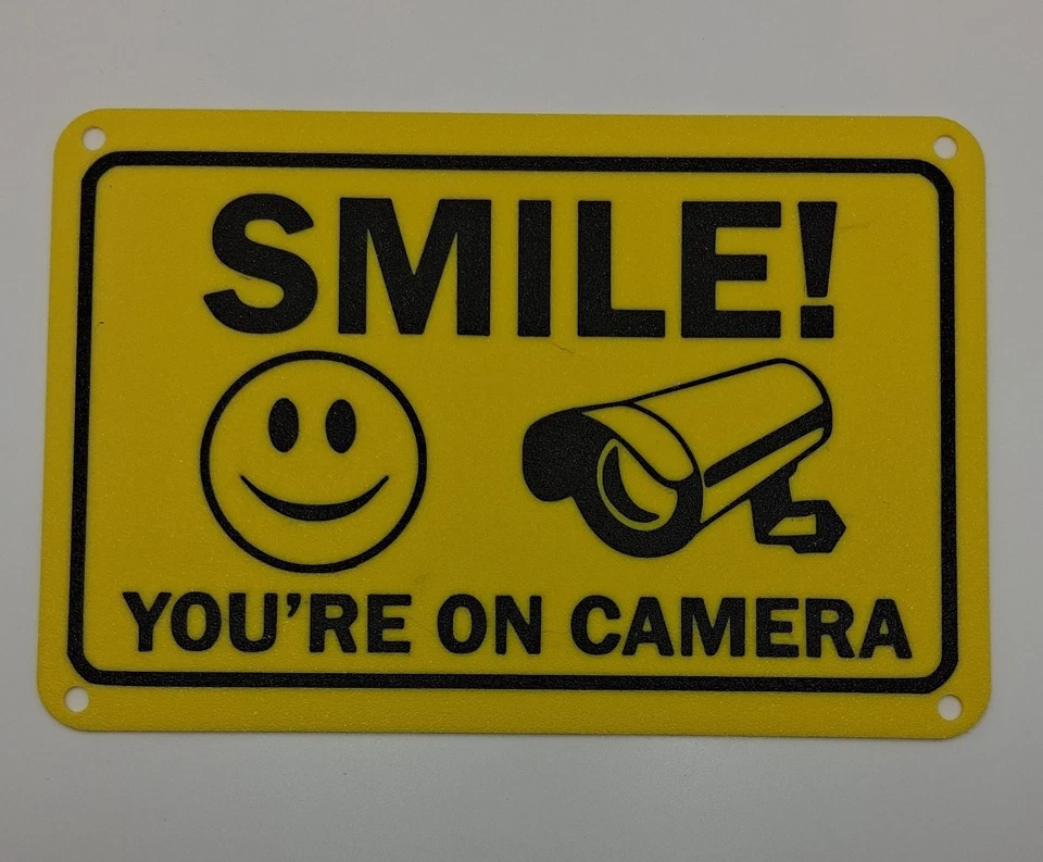 5 pack - Smile You're on Camera Signs 6"x9" Plastic - Image 2 of 3