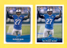 2015 & 2016 Panini GLOVER QUIN Detroit Lions 2-Card Sticker Lot
