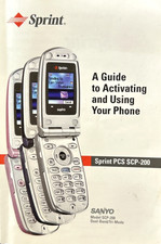 Vtg Sprint PCS SCP -200 Phone User Guide Sanyo 2005 W/ Pocket Reference Guide