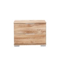 Schlafzimmer Nachttisch Nachtschrank Nachtkonsole Eiche Schubladen Metallgriffe