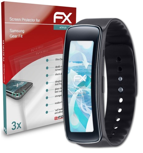 atFoliX 3x Lámina Protectora para Samsung Gear Fit transparente&flexible