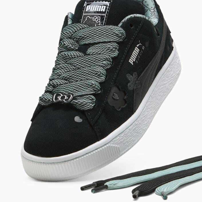 スニーカー ^PUMA^ Suede XL Hello Kitty Black Light Moss 40238101 402381 402381-01 Hello Kitty Puma Women's Suede XL Puma Black Light