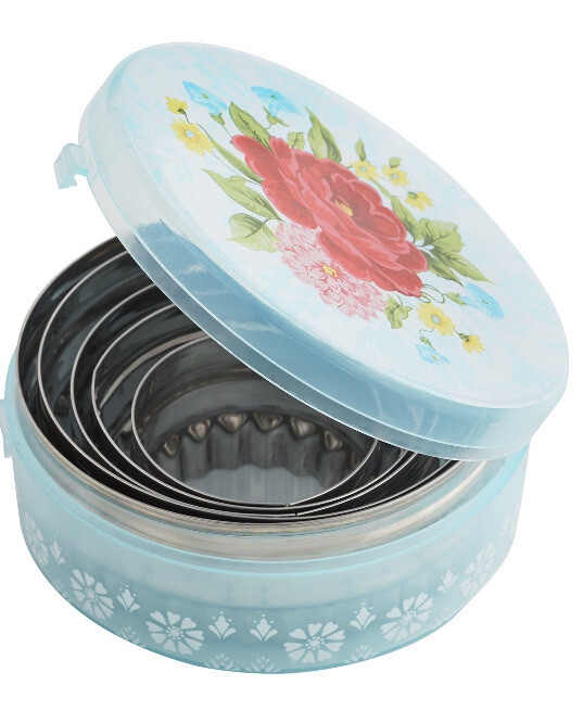 Pioneer Woman Sweet Rose Biscuit Cutter With Storage Container 6 Pcs eBay